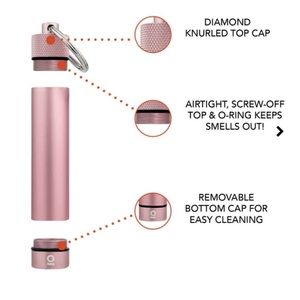 Compact Aluminum Storage Keychain - Airtight, Smell-Proof Travel Tube